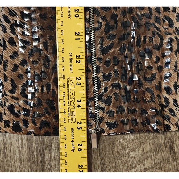 Exclusively Misook Women's L Leopard Print Sequined Jacket Collared Zip Up - Picture 10 of 12